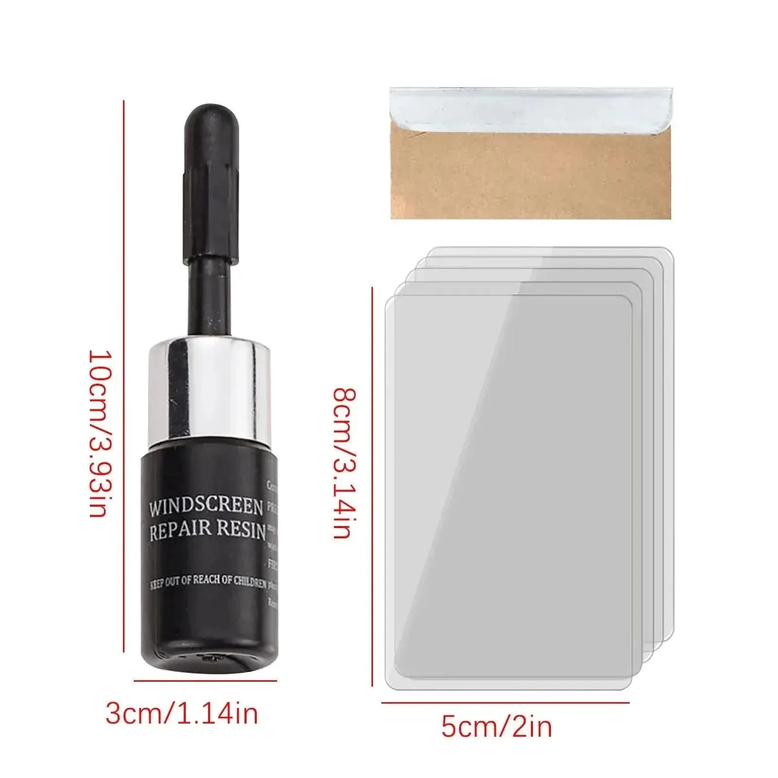 5Pcs Automotive Glass Nano Repair Fluid Kit Cracked Car Windshield Repair Kit Resin Windscreen Tool for Fixing Chips, Cracks, Bulls-Eye and Star-Shaped Crack