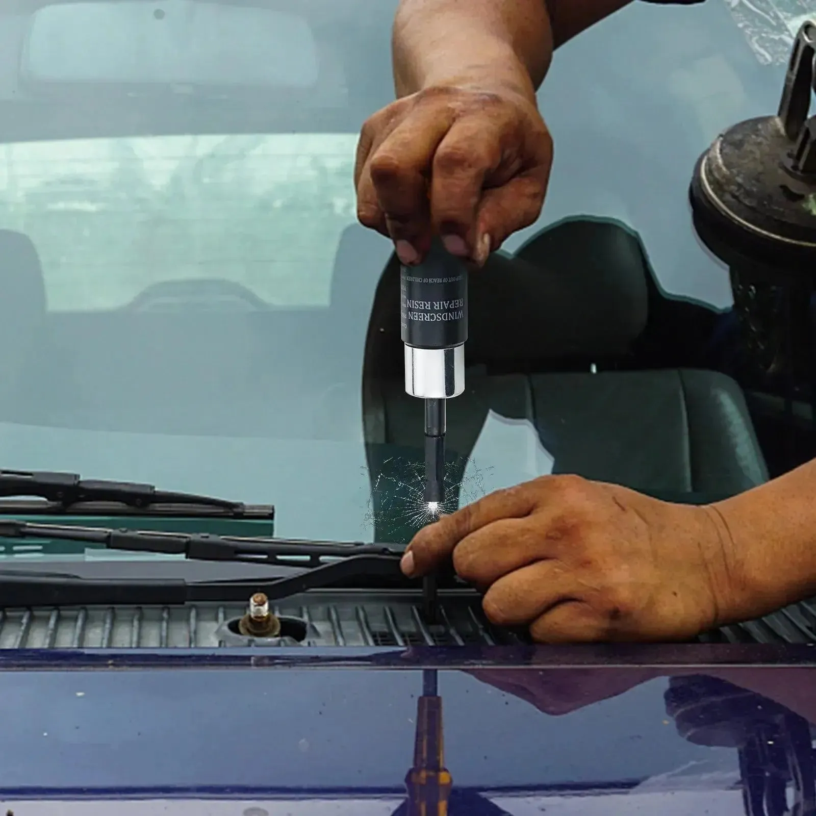 5Pcs Automotive Glass Nano Repair Fluid Kit Cracked Car Windshield Repair Kit Resin Windscreen Tool for Fixing Chips, Cracks, Bulls-Eye and Star-Shaped Crack