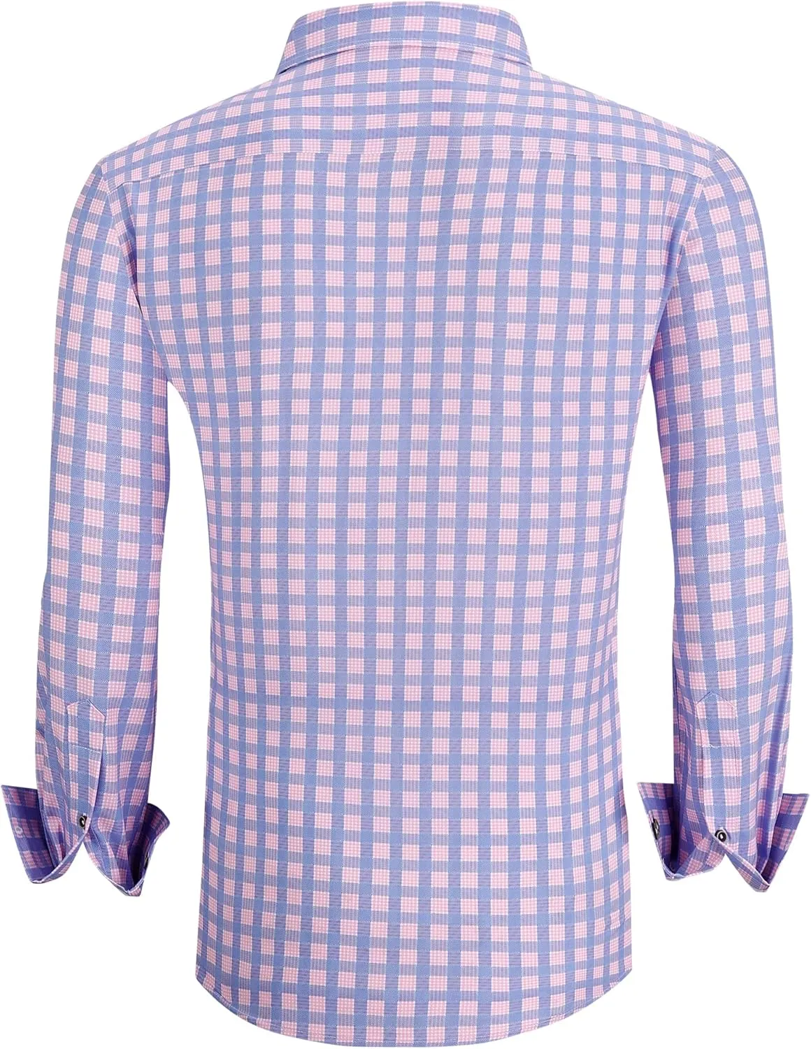 Alex Vando Mens Button Down Shirts Wrinkle Free 4-Way Stretch Print Business Casual Shirt