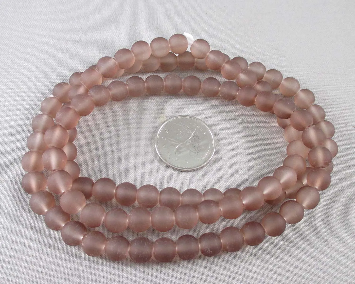 Brown Frosted Glass 8mm Beads 31" Strand (2014)