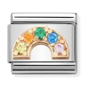 Classic S/steel, 9K rose gold & CZ Rainbow  430302/32