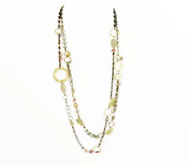 CRYSTAL PALE ROSE LONG NECKLACE