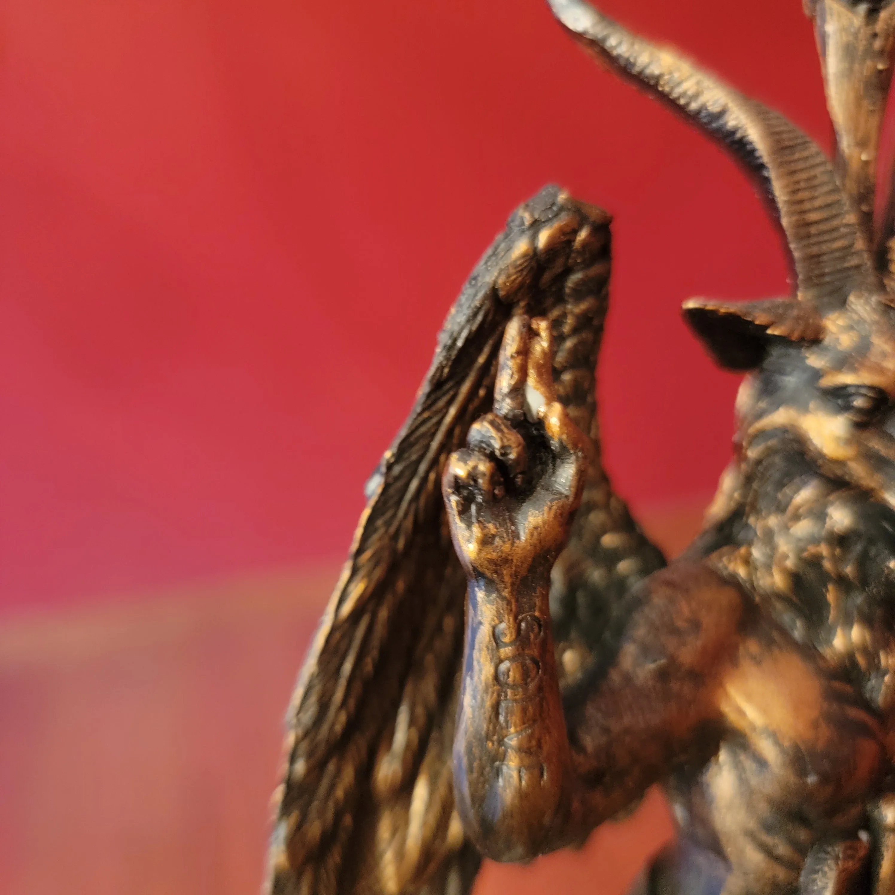 DEFECT DISCOUNT - Baphomet Black Storm Ball Statue