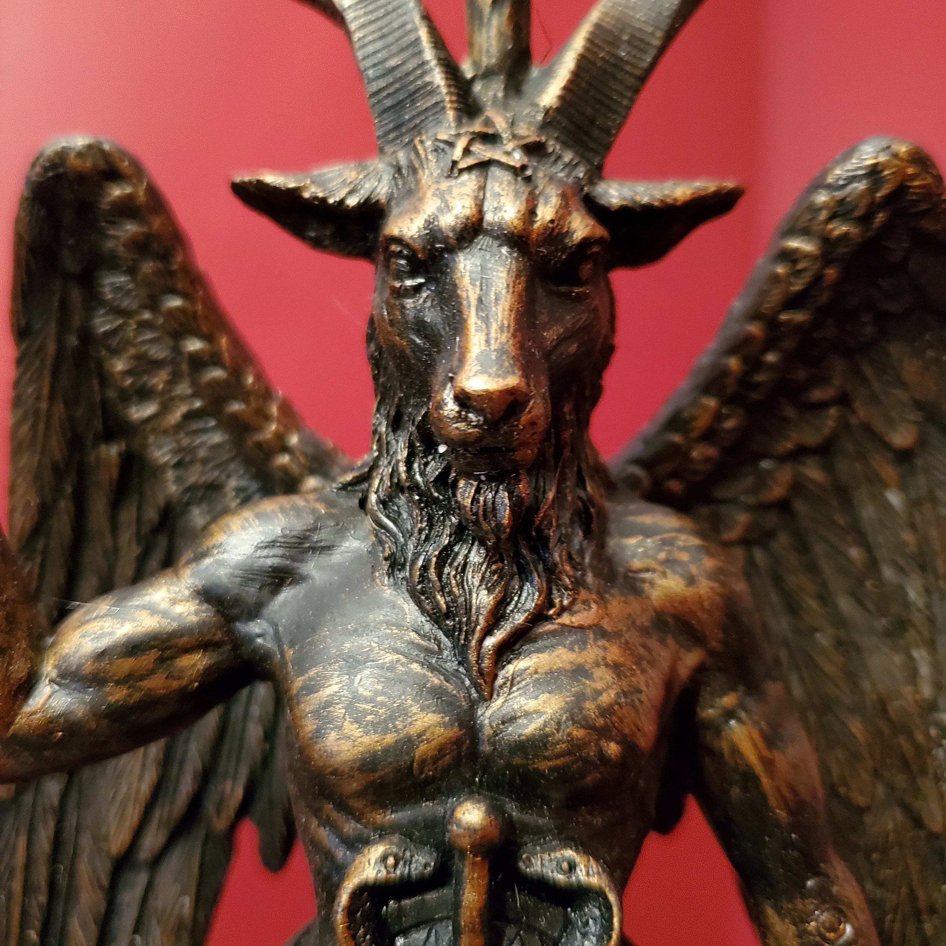 DEFECT DISCOUNT - Baphomet Black Storm Ball Statue