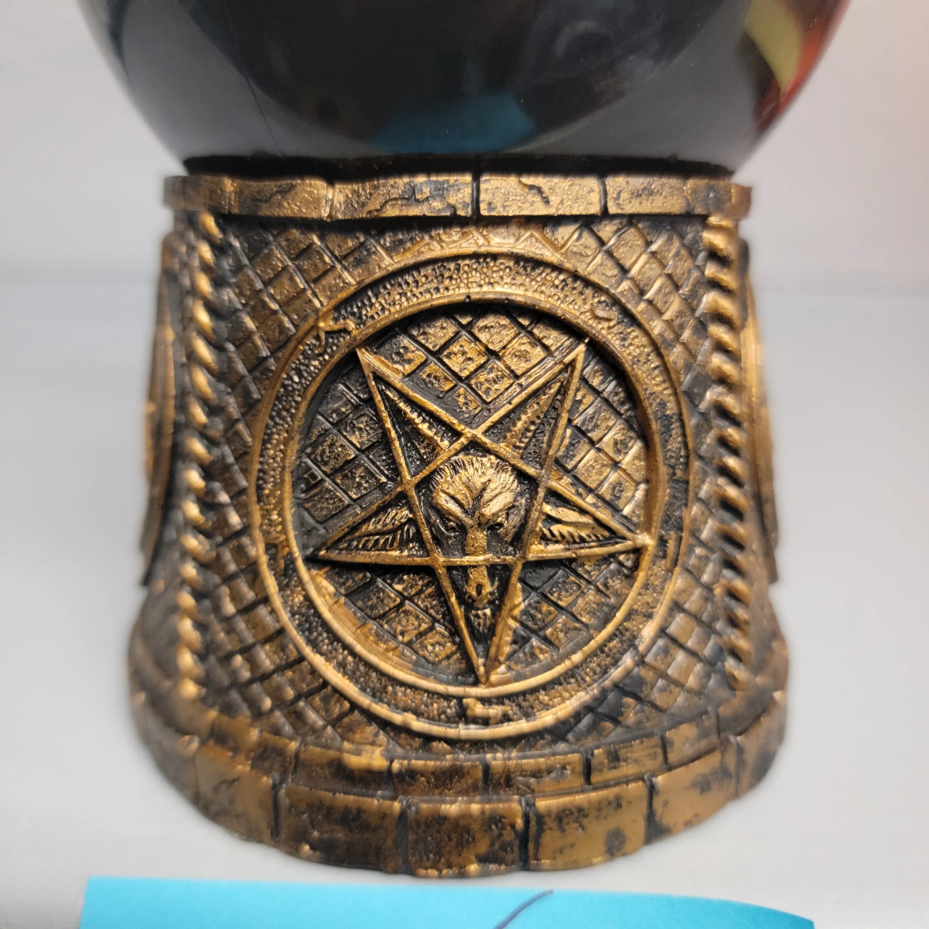 DEFECT DISCOUNT - Baphomet Black Storm Ball Statue