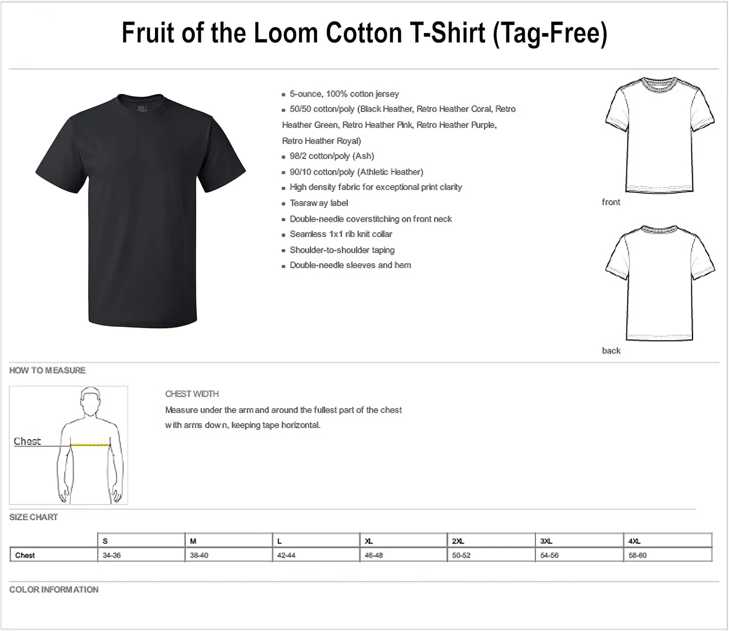 Fruit of the Loom Men's Tag-Free Cotton Undershirts
