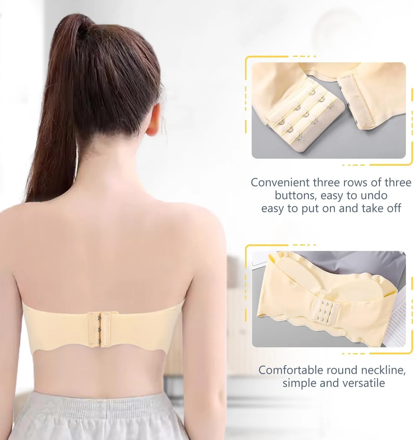 Girls Training Strapless Bandeau Bras Teen Cami Tube Top 12-14 14-16 16-18 Seamless Padding Bralettes