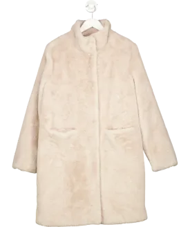 Issy London Beige Bette Coat Vegan Faux Soft Pile Fur UK L