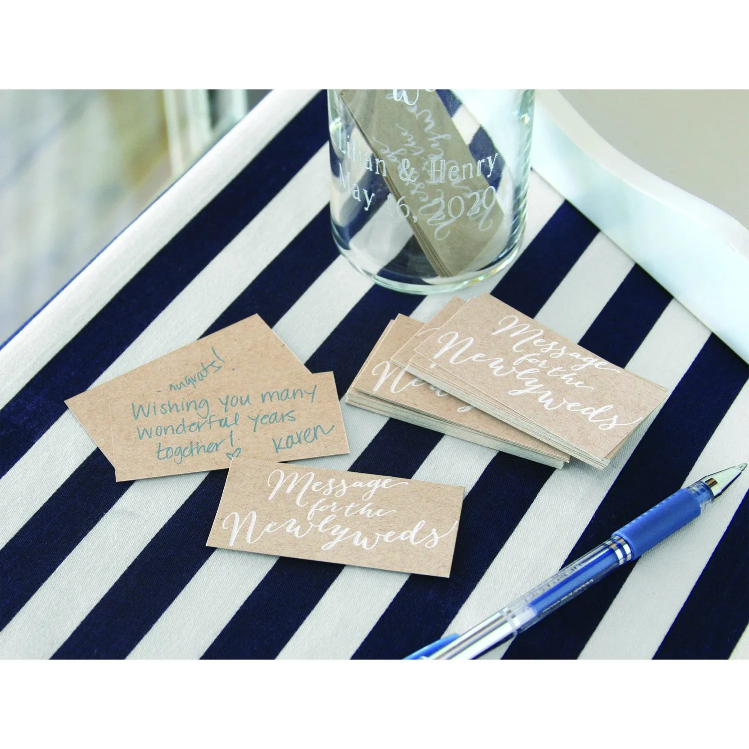 Message in a Bottle Wedding Day Advice Card Set