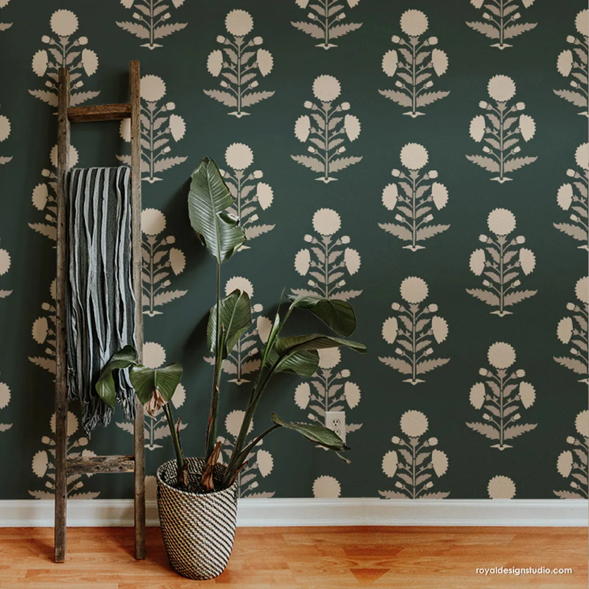 Nadia Block Print Wall Stencil