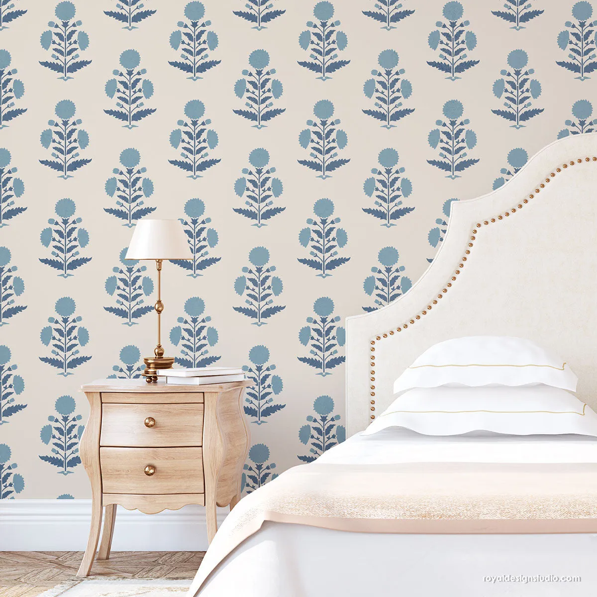 Nadia Block Print Wall Stencil