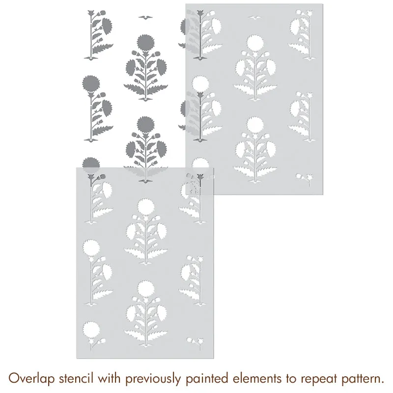 Nadia Block Print Wall Stencil