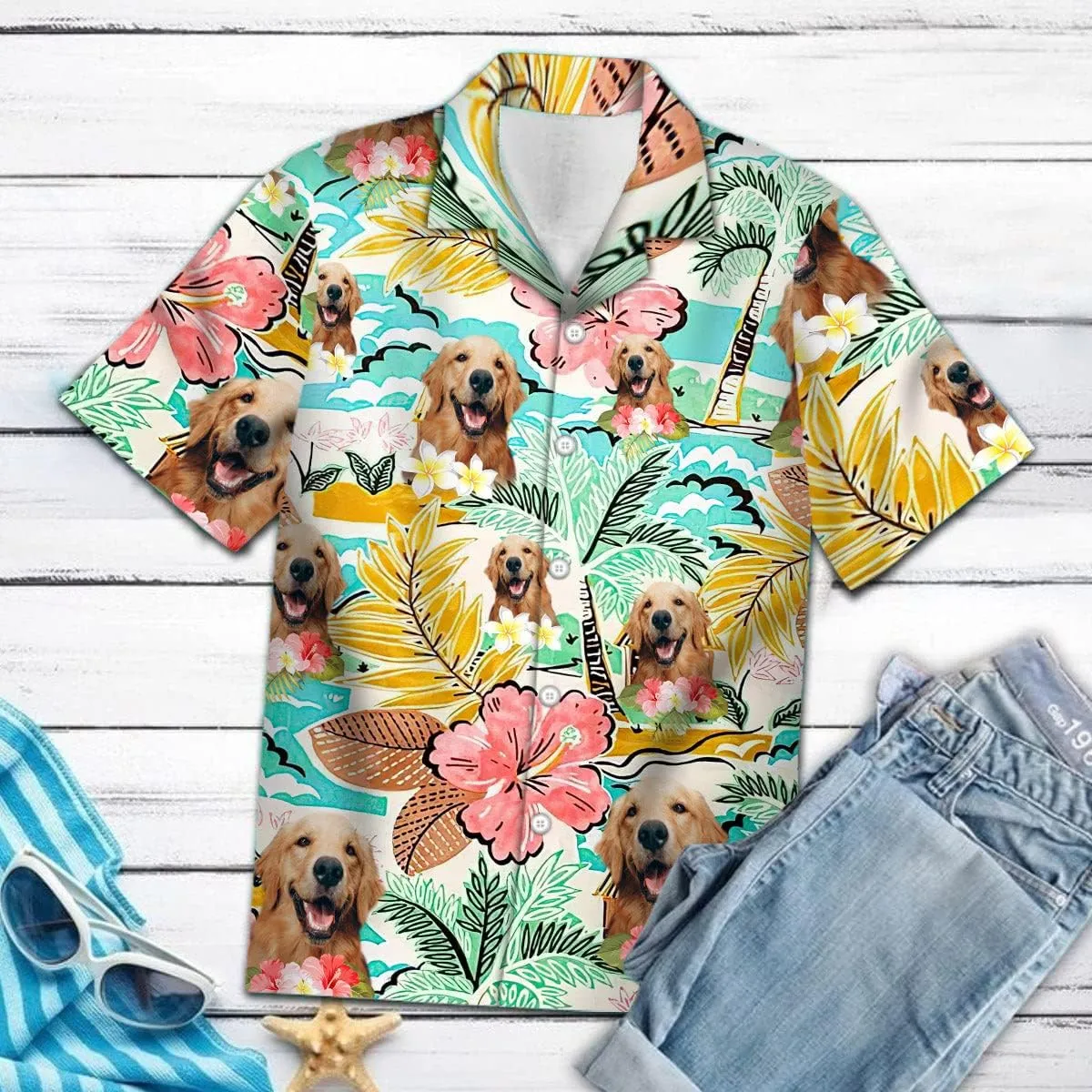 NAZENTI Personalized Hawaiian Shirt - Custom Face Shirt, Hawaiian Picture Shirts, Funny Hawaiian T-Shirt for Men Women 11