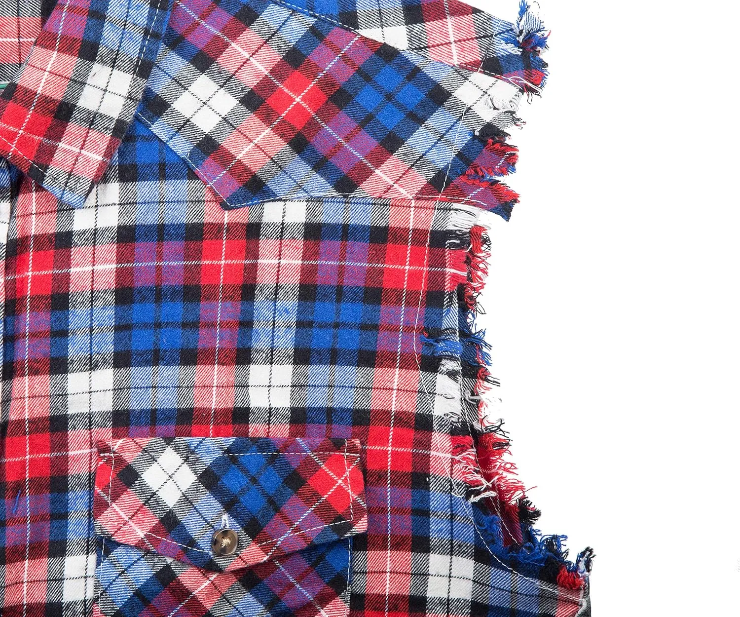 NUTEXROL Men's Casual Flannel Plaid Shirt Sleeveless Plus Size Vest