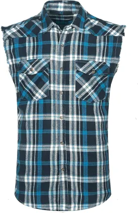 NUTEXROL Men's Casual Flannel Plaid Shirt Sleeveless Plus Size Vest