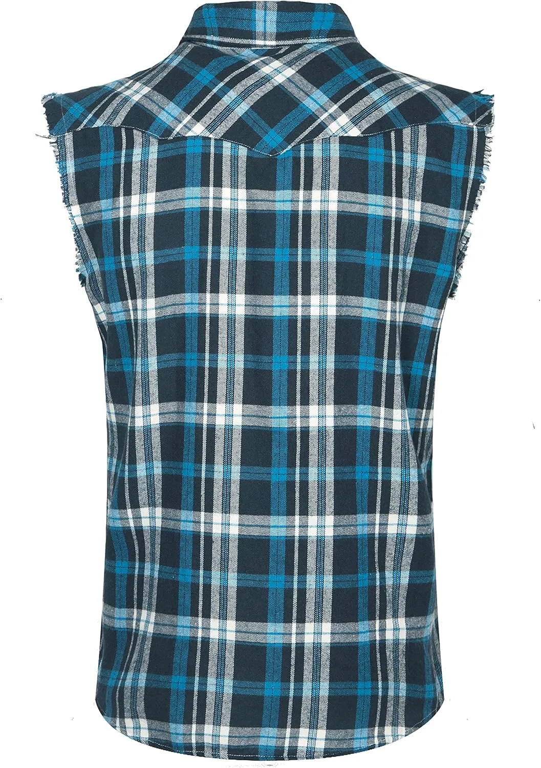 NUTEXROL Men's Casual Flannel Plaid Shirt Sleeveless Plus Size Vest