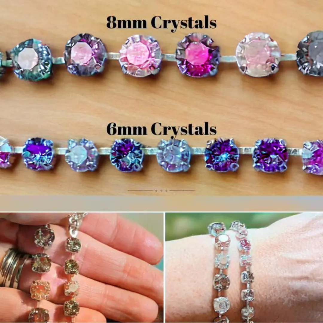 Pink Lavender Faceted Crystal Druzy Dangle Bracelet