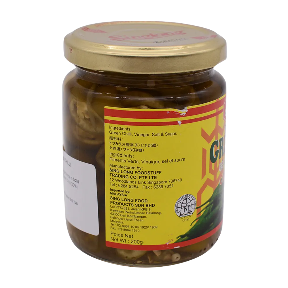 SING LONG Pickled Green Chilli 200g