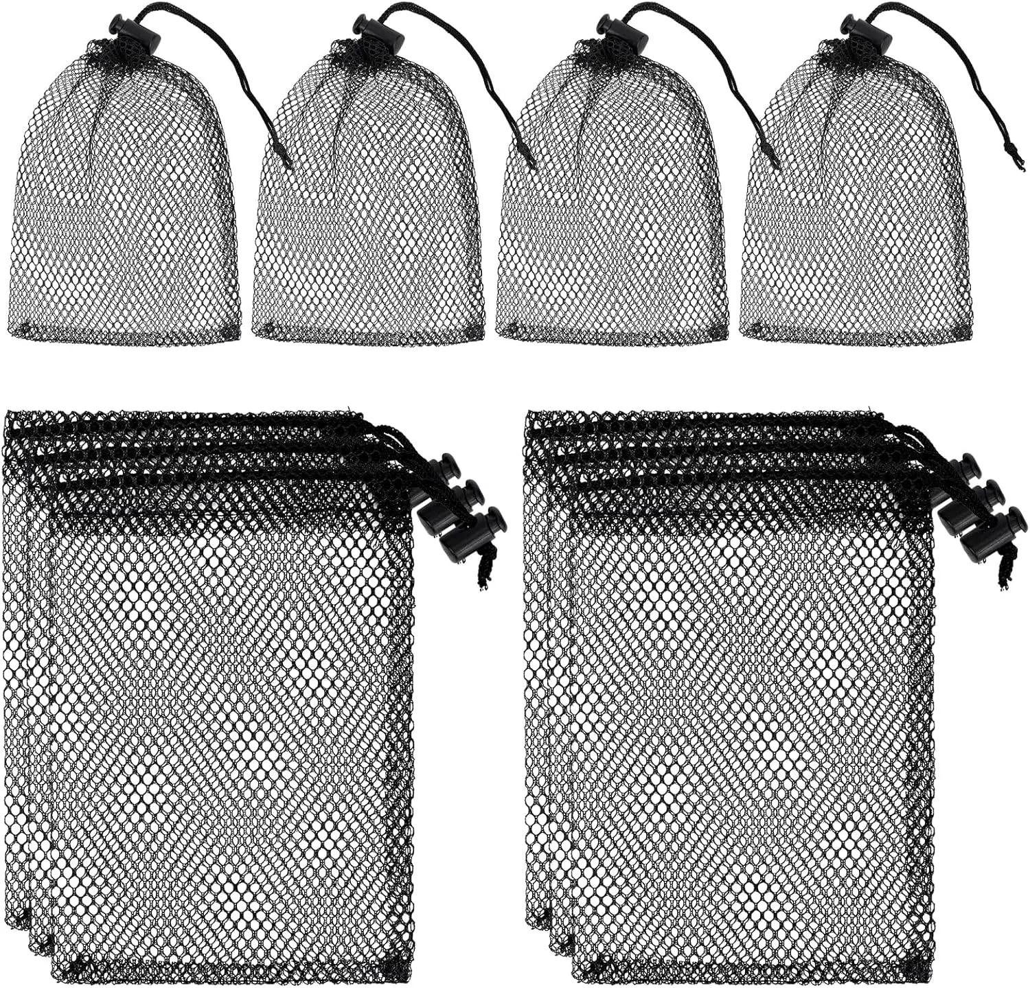 Sliverdew 10PCS Small Mesh Bags Drawstring Black Mesh Drawstring Bag Mini Nylon Net Bags with Drawstrings Small Travel Stuff Bags 6 x 4 inch