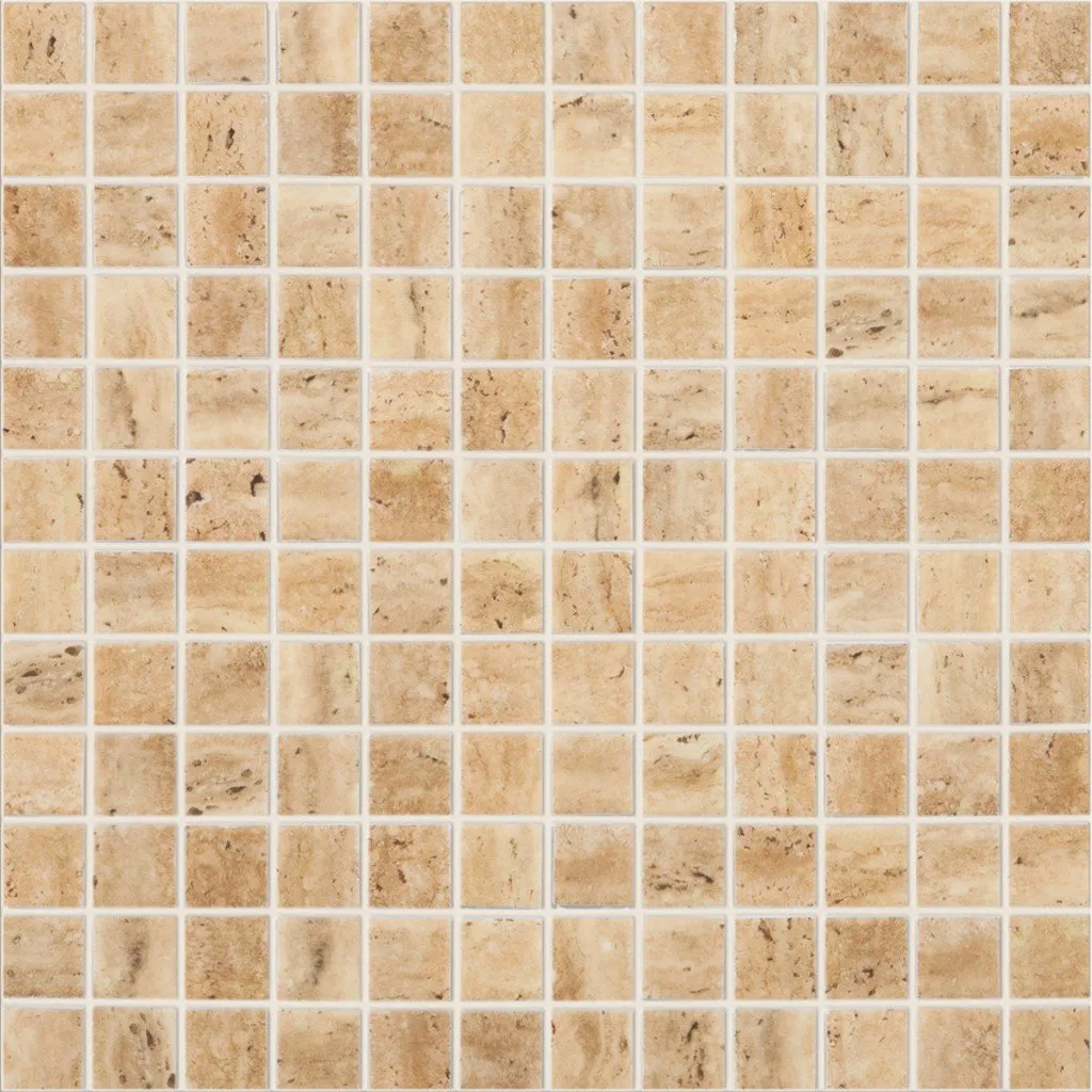 Travertino Beige MT 4101, 1" x 1" - Glass Tile